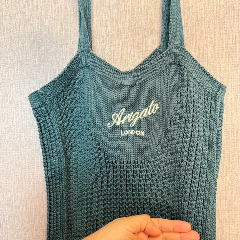 AXEL ARIGATO Green Grid shopper tote bag